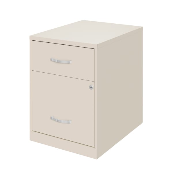 Space Solutions 14.25 in W 2 Drawer Vertical File Cabinet W/ Accessory Drawer, Stone - 26153