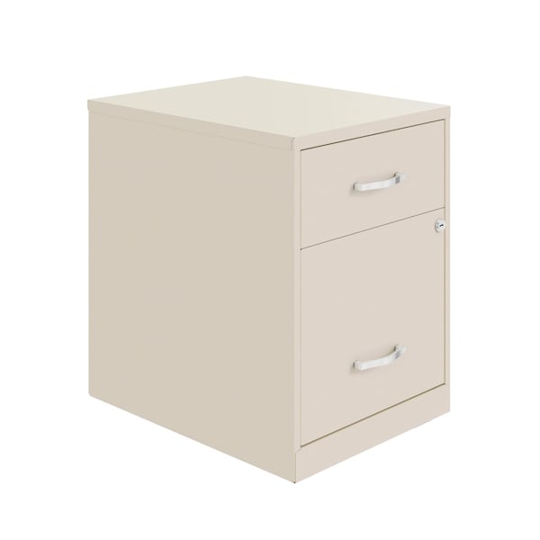 Space Solutions 14.25 in W 2 Drawer Vertical File Cabinet W/ Accessory Drawer, Stone - 26153