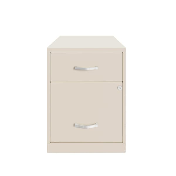 Space Solutions 14.25 in W 2 Drawer Vertical File Cabinet W/ Accessory Drawer, Stone - 26153