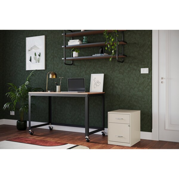 Space Solutions 14.25 in W 2 Drawer Vertical File Cabinet W/ Accessory Drawer, Stone - 26153
