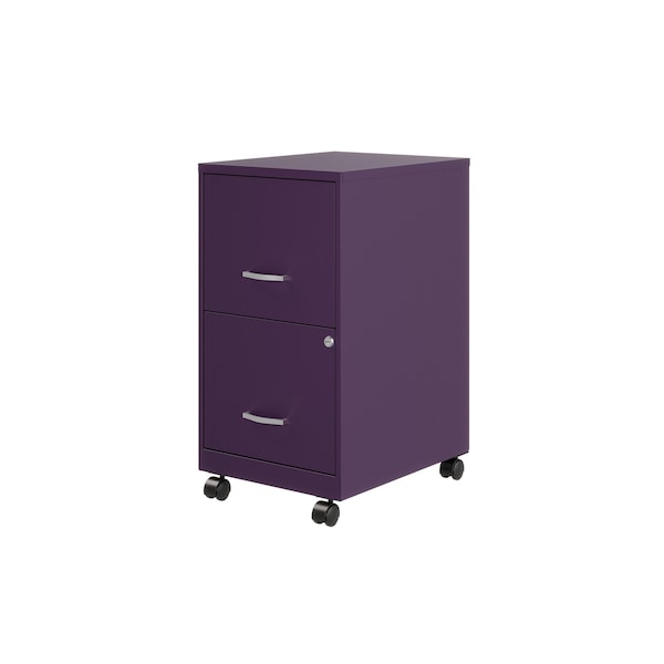 Space Solutions 14.25 in W 2 Drawer Mobile Vertical File Cabinet, Midnight Purple - 25277