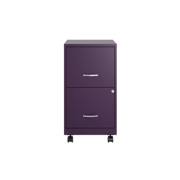 Space Solutions 14.25 in W 2 Drawer Mobile Vertical File Cabinet, Midnight Purple - 25277