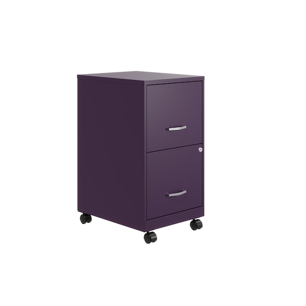 Space Solutions 14.25 in W 2 Drawer Mobile Vertical File Cabinet, Midnight Purple - 25277