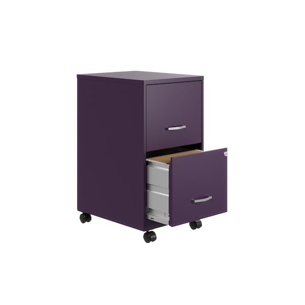 Space Solutions 14.25 in W 2 Drawer Mobile Vertical File Cabinet, Midnight Purple - 25277