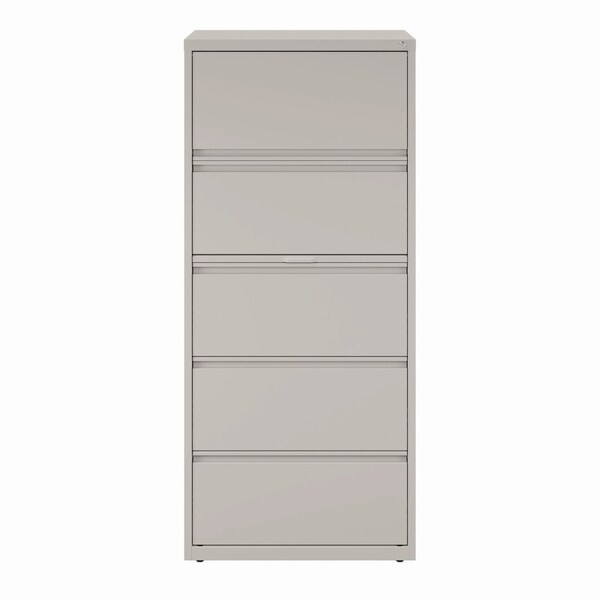 Alera Lateral File, 5 Legal/Letter-Size File Drawers, Light Gray, 30 in. x 18.62 in. x 67.62 in. - 26145