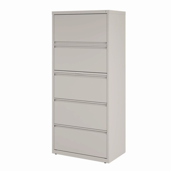 Alera Lateral File, 5 Legal/Letter-Size File Drawers, Light Gray, 30 in. x 18.62 in. x 67.62 in. - 26145