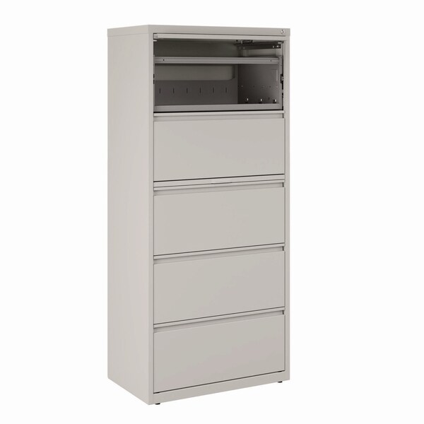 Alera Lateral File, 5 Legal/Letter-Size File Drawers, Light Gray, 30 in. x 18.62 in. x 67.62 in. - 26145