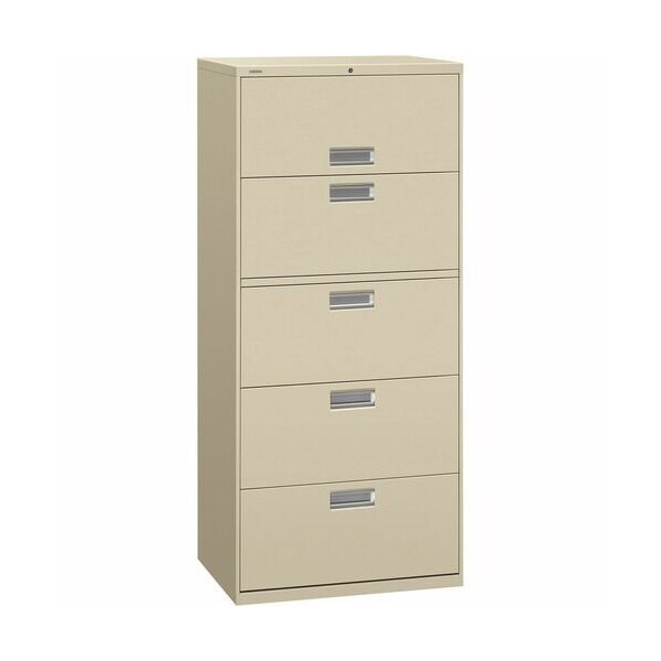 Hon HON 675LL, 600 SERIES FIVE-DRAWER LATERAL FILE, 30W X 18D X 64.25H, PUTTY - HON675LL