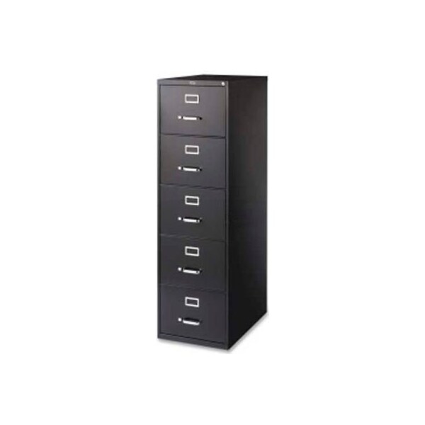 Lorell Lorell Commercial Grade 5-Drawer Legal Vertical File, LLR48501, 18"W x 26-1/2"D x 61"H, Black - LLR48501