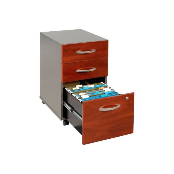 Bush Ind Bush Furniture Three Drawer File Cabinet Unassembled - Hansen Cherry - Series C - WC244-53