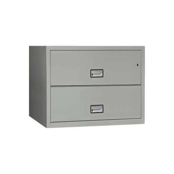 Phoenix Safe International Phoenix Safe Lateral 38" 2-Drawer Fire and Water Resistant File Cabinet, Light Gray - - LAT2W38LG