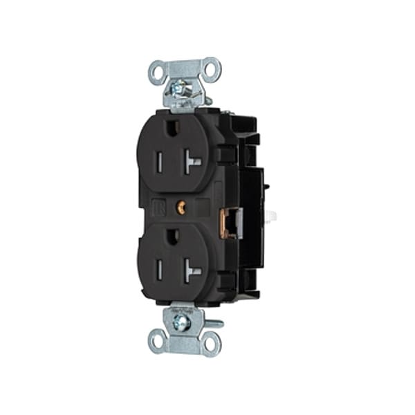 Hubbell Receptacle, 1 hp, 125V AC, NEMA 5-20R - BR20STBKTR