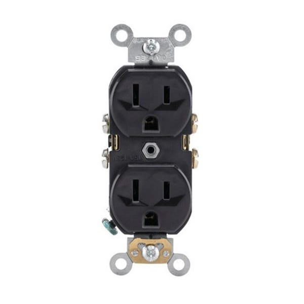 Gorgeousglow 0BR15-0ES  15 amp Black Duplex Grounded Receptacle, 10PK - GO613111