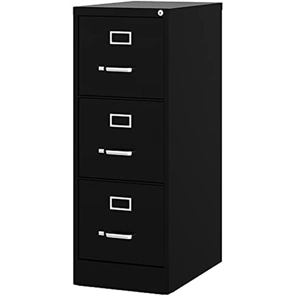 Paperperfect Vertical 3 Door Letter File Cabinet, Black - PA3742935