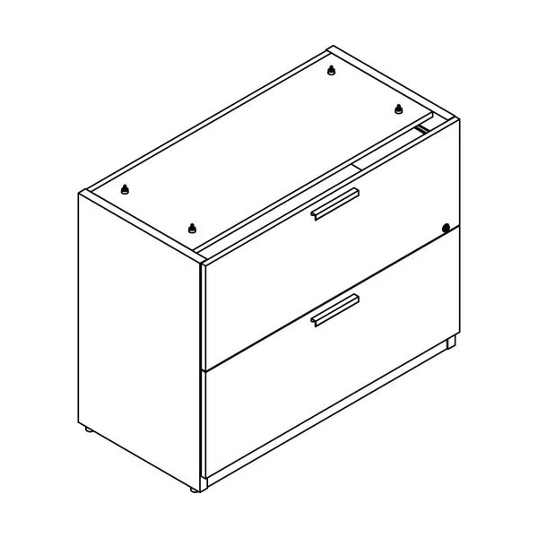 Groupe Lacasse Lateral File, Modular, 2 Drawer, FF, 36inWx18inD28inH, Sahara - LASMNCS1836LFLR
