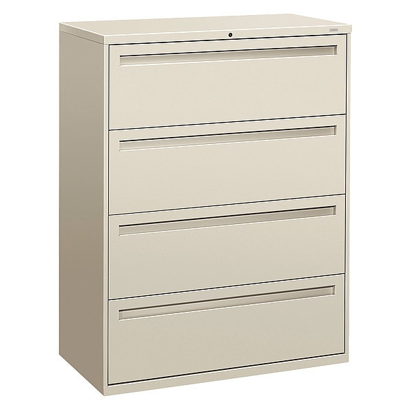 Hon 42" W 4 Drawer File Cabinet, Light Gray, A4/Legal/Letter - H794.L.Q