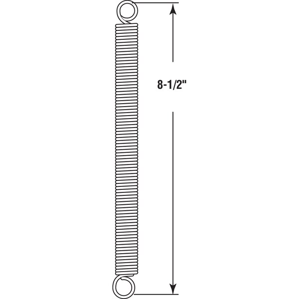 Prime-Line Extension Spring, 5/8 in. x 8-1/2 in. x 0.080 in., Steel, Single Loop - SP 9635