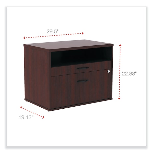 Alera 29-1/2" W 2 Drawer File Cabinets, Mahogany, Legal/Letter - ALELS583020MY