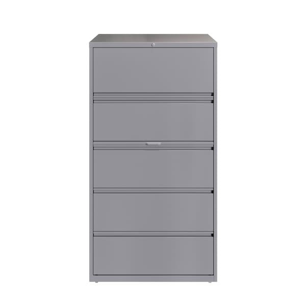 Hirsh 5 Drawer Lateral File Cabinet, Arctic Silver, A4/Legal/Letter - 23747