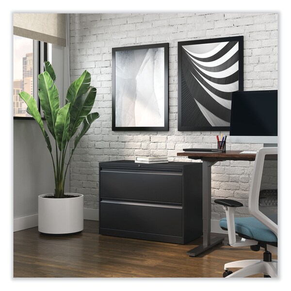Alera 36 in W 2 Drawer File Cabinets, Black, Legal; Letter - 17451