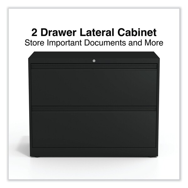 Alera 36 in W 2 Drawer File Cabinets, Black, Legal; Letter - 17451