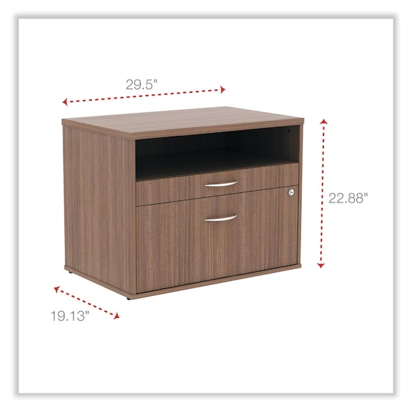 Alera 29-1/2" W 2 Drawer File Cabinets, Modern Walnut, Legal/Letter - ALELS583020WA