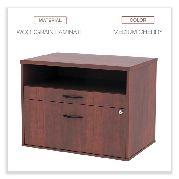 Alera 29-1/2" W 2 Drawer File Cabinets, Medium Cherry, Legal/Letter - ALELS583020MC