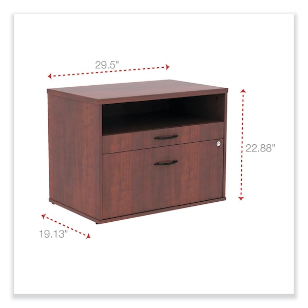 Alera 29-1/2" W 2 Drawer File Cabinets, Medium Cherry, Legal/Letter - ALELS583020MC