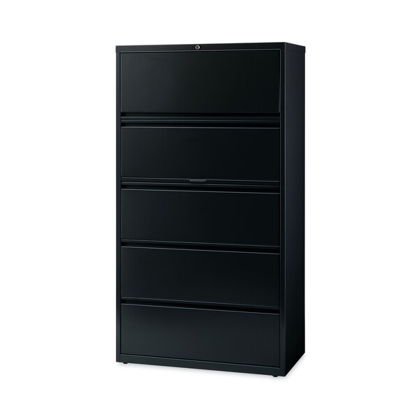 Hirsh Industries 36 in W 5 Drawer File Cabinets, Black, Legal; Letter; A4 - 14992