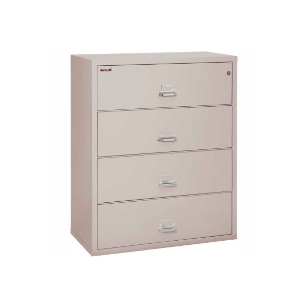 Fire King Fireking Fireproof 4 Drawer Lateral File Cabinet Letter-Legal Size 44-1/2"W x 22"D x 53"H - Lt Gray - 44422CPL