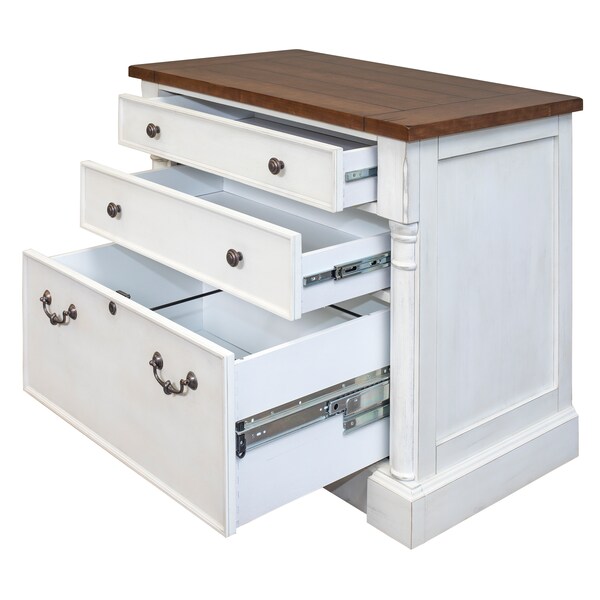 Durham Mfg Durham 3 Drawer Lateral File Cabinet in White - IMDU455