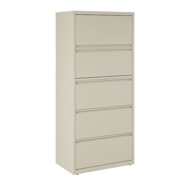 Hirsh 30" W 5 Drawer Lateral File Cabinet, Putty, A4/Legal/Letter - 14979