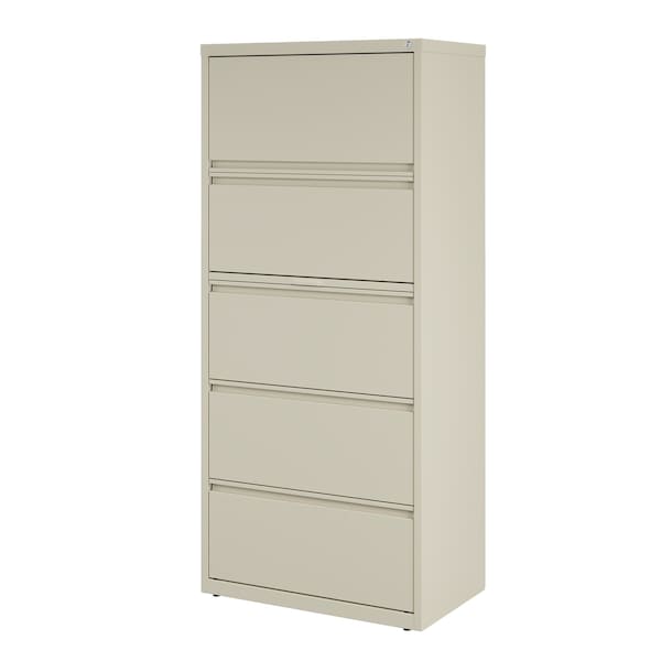 Hirsh 30" W 5 Drawer Lateral File Cabinet, Putty, A4/Legal/Letter - 14979