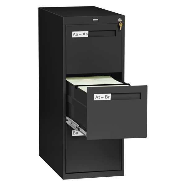 Tennsco 14-15/16" W 3 Drawer Black, Letter - V283-MFBK