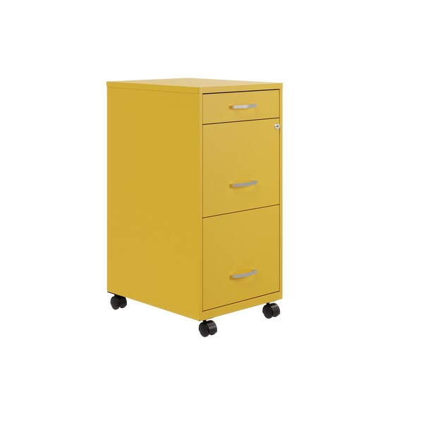 Space Solutions 14.25 in W 3 Drawer Mobile Vertical File Cabinet, Goldfinch - 25284
