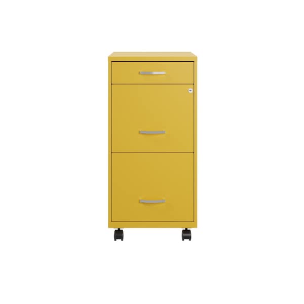 Space Solutions 14.25 in W 3 Drawer Mobile Vertical File Cabinet, Goldfinch - 25284