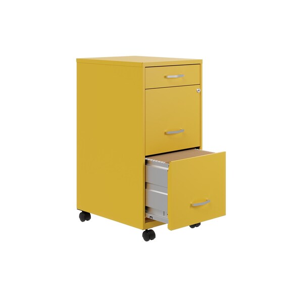 Space Solutions 14.25 in W 3 Drawer Mobile Vertical File Cabinet, Goldfinch - 25284