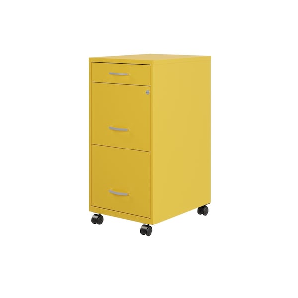 Space Solutions 14.25 in W 3 Drawer Mobile Vertical File Cabinet, Goldfinch - 25284