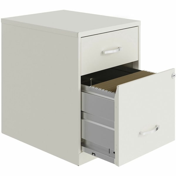 Nusparc 2-Drawer Vertical File Cabinet, 14.2" x 18" x 19", White - NPRVF218GAWE