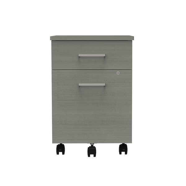 Linea Italia Metal Mobile File Cabinet, 17 inW x 20 inD x 24 inH, Ash Laminate - ZUD106
