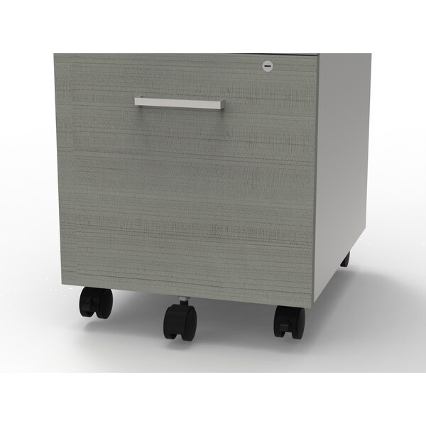 Linea Italia Metal Mobile File Cabinet, 17 inW x 20 inD x 24 inH, Ash Laminate - ZUD106
