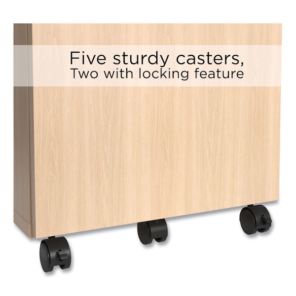 Union & Scale Essentials Three-Drawer Mobile Pedestal File, 2 Box/1 Legal/Letter-Size File Drawers, Natural - UN45695-CC