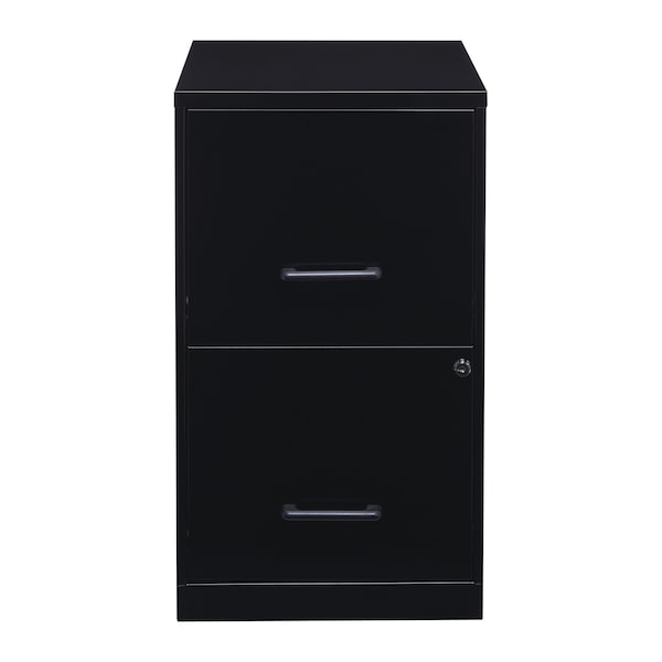 Space Solutions 14.25 in W 2 Drawer Vertical File Cabinet, Black - 14341