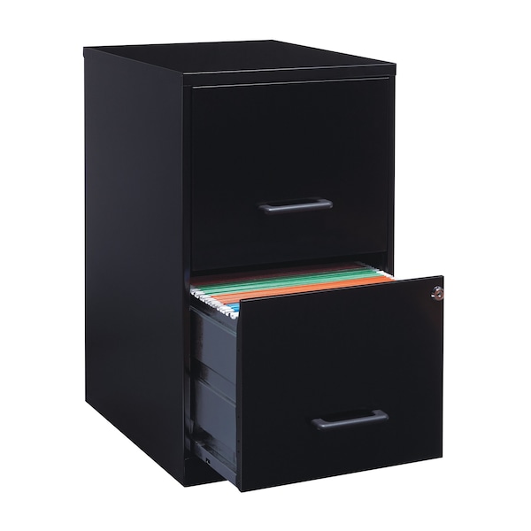 Space Solutions 14.25 in W 2 Drawer Vertical File Cabinet, Black - 14341