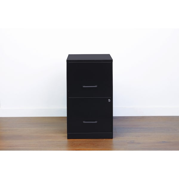 Space Solutions 14.25 in W 2 Drawer Vertical File Cabinet, Black - 14341