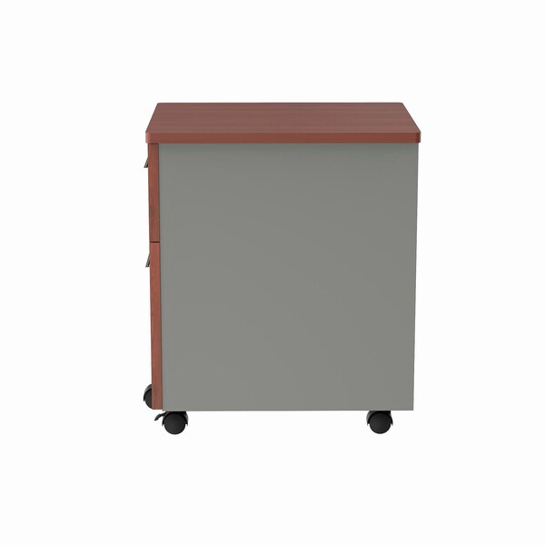 Linea Italia Metal Mobile File Cabinet, 17 inW x 20 inD x 24 inH, Cherry Laminate - ZUC106