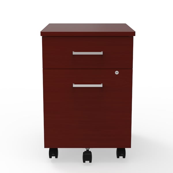 Linea Italia Metal Mobile File Cabinet, 17 inW x 20 inD x 24 inH, Cherry Laminate - ZUC106