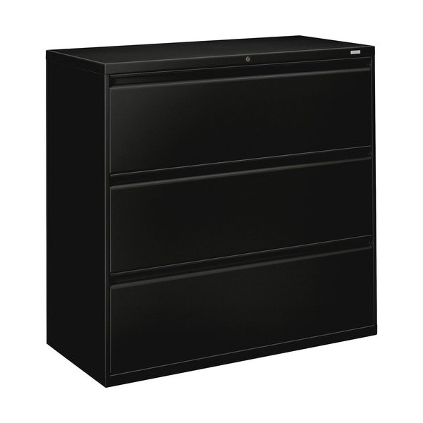Hon HON 893LP, 800 SERIES THREE-DRAWER LATERAL FILE, 42W X 19.25D X 40.88H, BLACK - HON893LP