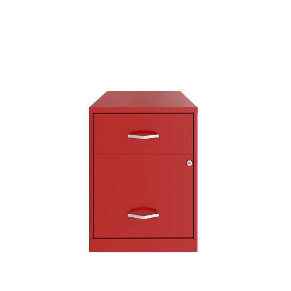 Space Solutions 14.25 in W 2 Drawer Vertical File Cabinet W/ Accessory Drawer, Lava Red - 25968