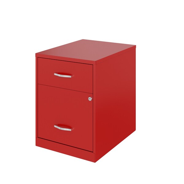 Space Solutions 14.25 in W 2 Drawer Vertical File Cabinet W/ Accessory Drawer, Lava Red - 25968